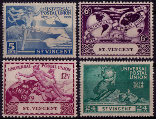 ST VINCENT 1949, 10 Oct. 75th Anniversary of UPU, set, mint, CV +-R  36.00 view scans