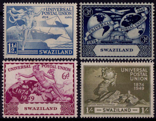 SWAZILAND 1949, 10 Oct. 75th Anniversary of UPU, set, mint, CV +-R  51.00 view scans