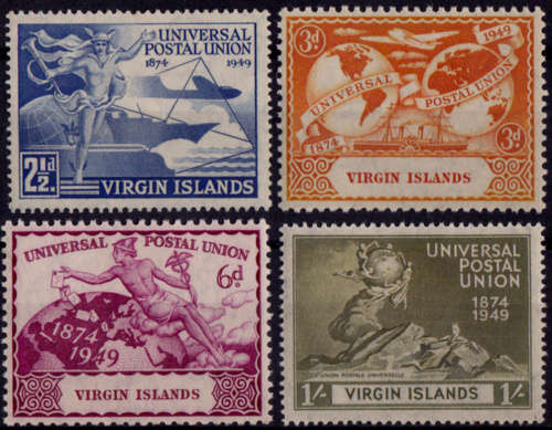 VIRGIN ISLANDS 1949, 10 Oct. 75th Anniversary of UPU, set, mint, CV +-R  47.00 view scans