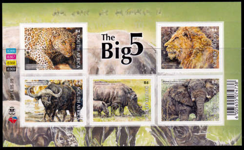 RSA 2014, 9 May. BIG FIVE SHEET of FIVE, Sheetlet, MNH, CV R 400.00 view scans and read below