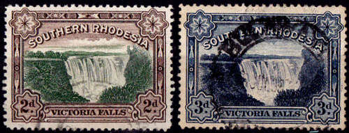 SOUTHERN RHODESIA 1932, 1 May, Victoria Falls, set, used, CV R 60.00, view scans