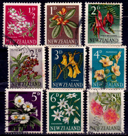 NEW ZEALAND 1960-63. Local Motifs - Flowers, set, UH, CV +/-R 60.00, view scans