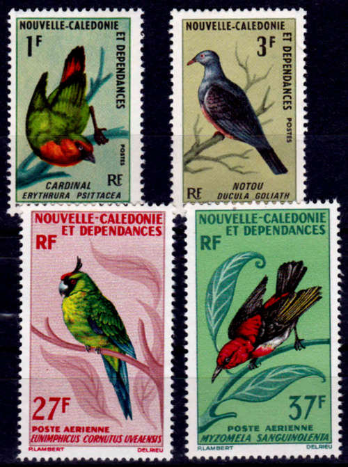 NEW CALEDONIA 1966, 10 Oct. Birds, set, MH, CV +/-R 582.00 view scans
