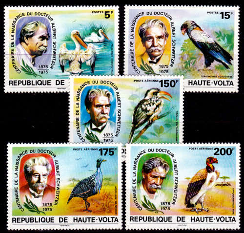 UPPER VOLTA 1975, 25 May. Birds - 100th Anniv Birth A Schweitzer, set, MNH CV +/-R 130.00 view scans