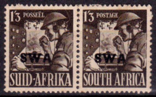 SWA, 1943, 15 Jan. Additional value to War Effort set, pair, MH, CV R 200.00 view scans