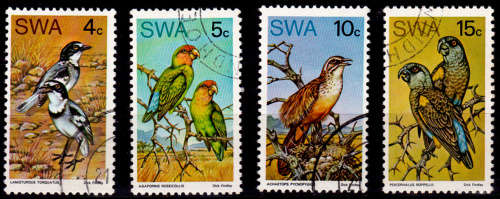 SWA 1974, 13 Feb. Rare Birds of S.W.A, set, UH. CV R 34.00 view scans