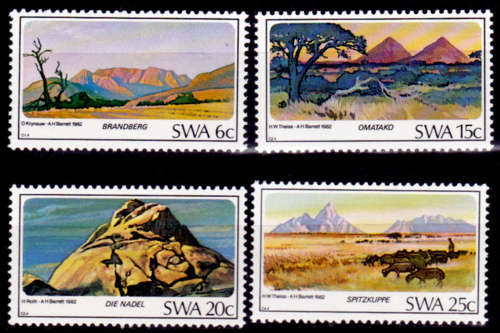 SWA 1982, 3 Aug. Mountains of SWA, set, MNH, CV R 10.00 view scans