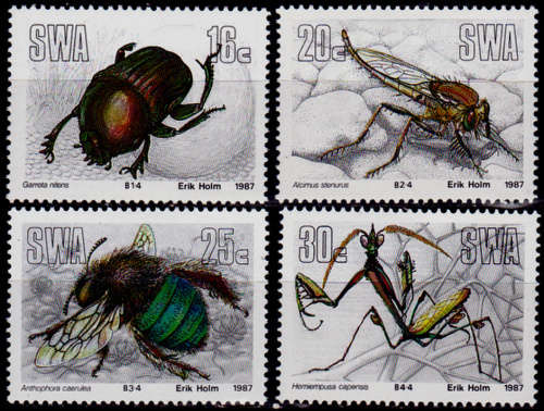 SWA 1987, 7 May. Useful Insects, set, MNH, CV R 10.00 view scans