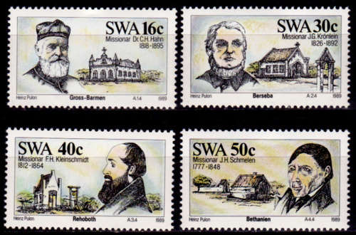 SWA 1989, 16 Feb. German Missionaries, set, MNH, CV R 10.00 view scans