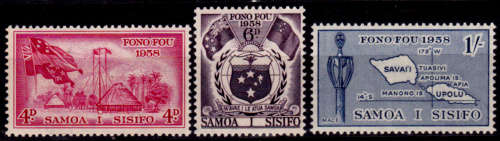 SAMOA 1958, 21 March. Inauguration of Samoan Parliament, set, MH. CV+/- R 25.00 view scans