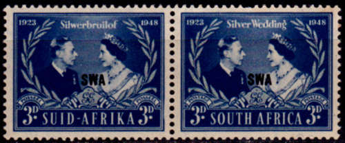 SWA 1948, 26 April. Silver Wedding of King George VI, pair, MH, CV R 10.00 view scans