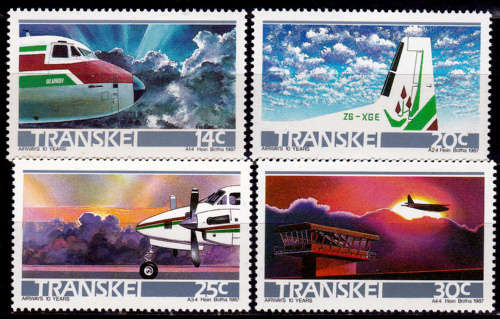 TRANSKEI 1987, 5 Feb. 10th Anniv Transkei Airways, set, MNH, CV R 10.00 view scans