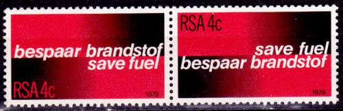 RSA 1979, 2 April. Special issue Save Fuel, single pair, MNH. CV R 2.00 view scans