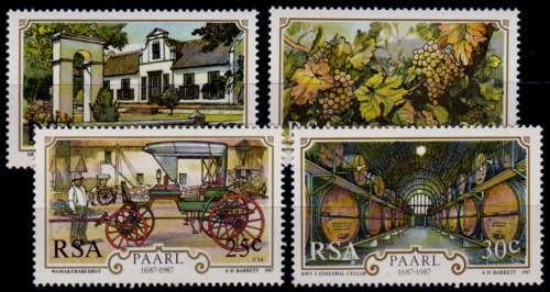 RSA 1987, 3 Sept. 300th Anniversary of Paarl, set, MNH, CV R 10.00 view scans