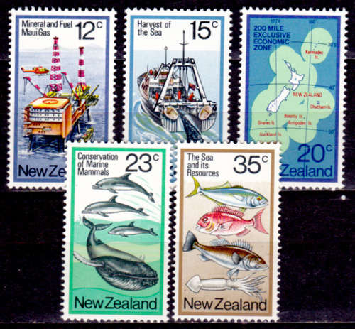 NEW ZEALAND 1978, 7 June. Resources of the Sea, set, MH, CV +/-R 30.00 view scans
