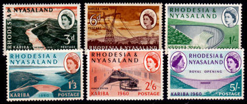 RHODESIA and NYASALAND 1960, 17 May. Open Kariba Scheme, set, MH, CV R 360.00 view scans