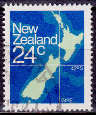 NEW ZEALAND 1982, MAP OF NEW ZEALAND, single, UH, CV +/-R 5.00, view scans