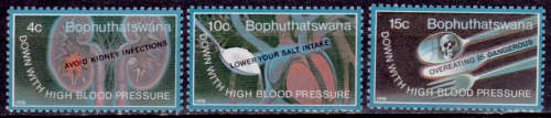 BOPHUTHATSWANA 1978, 7 April, WORLD HYPERTENSION MONTH, set, MNH, CV R 16.00, view scans
