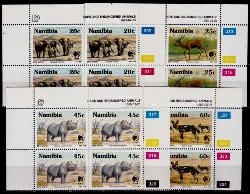 NAMIBIA 1993, 25 Feb. RARE AND ENDANGERED ANIMALS, set controls, MNH, CV R 88.00 view scans