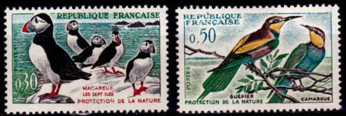 FRANCE 1960, 12 Nov. BIRDS - NATURE PROTECTION, set, MH, CV +/- R 20.00 view scans