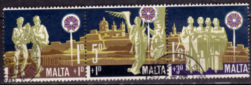 MALTA 1969, 8 Nov. CHRISTMAS STAMPS, strip of 3, UH, CV+/-R 15.00 view scans