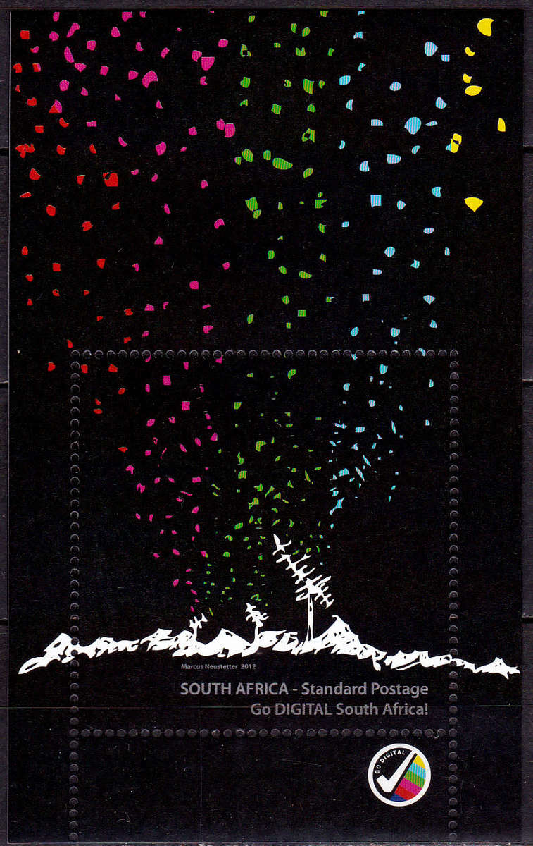 RSA 2012, 23 Nov. GO DIGITAL SA, minisheet, MNH, CV R 40.00 view scans