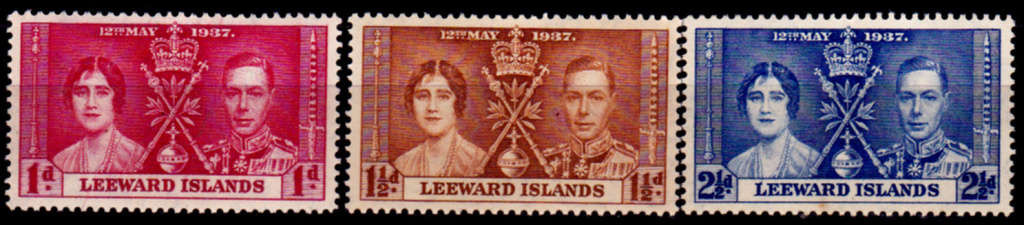 LEEWARD ISLANDS 1937, 12 May. CORONATION KGVI and QE, MH, CV +/-R 20.00 view scans