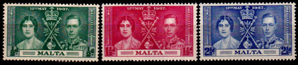 MALTA 1937, 12 May. CORONATION of KGVI and QE, MH, CV +/- R 25.00 view scans