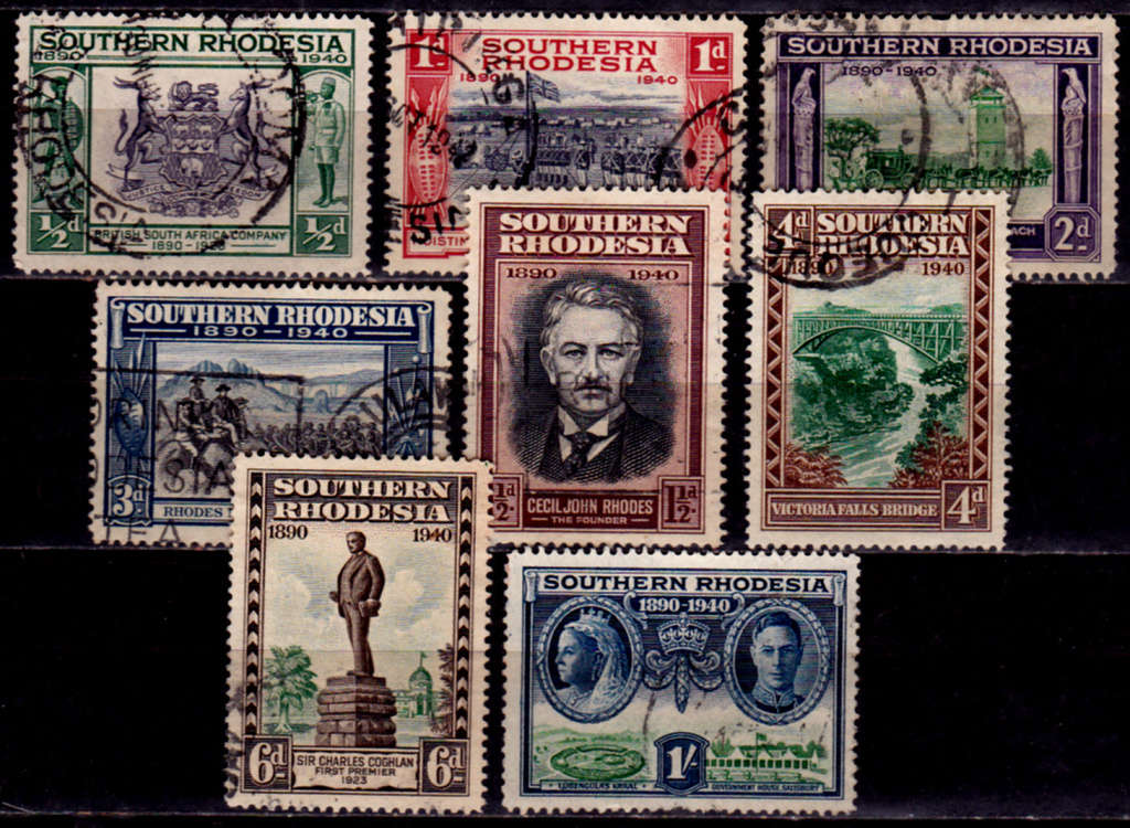 SOUTHERN RHODESIA 1940, 3 June. BSAC`s GOLDEN JUBILEE, set, UH, CV R 244.00, view scans