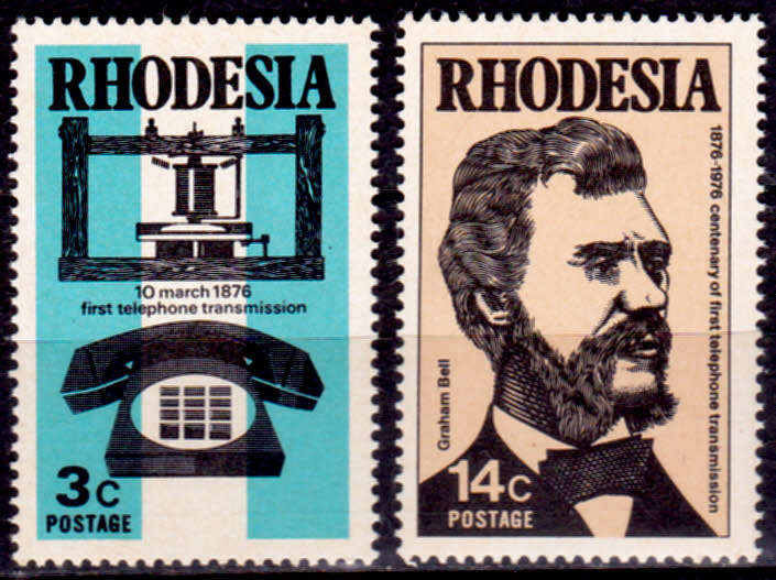 RHODESIA 1976, 10 March, TELEPHONE CENTENARY, set, MNH, CV R 4.00 view scans