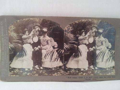Stereoscopic Photograph Card (How Happy Could I Be...........)