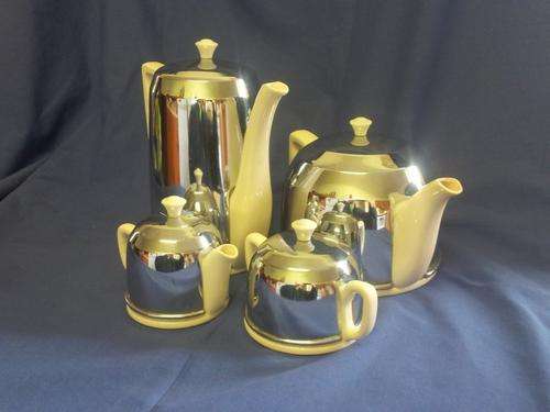 Vintage Ever Hot (English?) Insulated Teapot, Coffee Pot, Sugar Bowl and Milk Jug