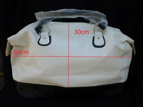 Large White and Black Overnight bag