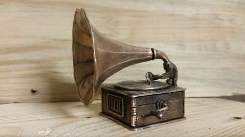 Miniature Gramophone Dollhouse Accessory and Pencil Sharpener