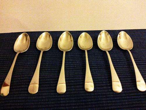 6x Small Silver plated tea spoons