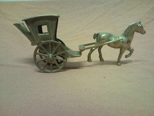 Brass Two-Wheeled Horse Carriage