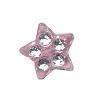 Pink plastic sparkle star bead (25)
