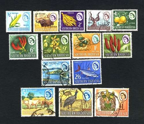 Southern Rhodesia. 1967 Definitive. Set of 14 used.