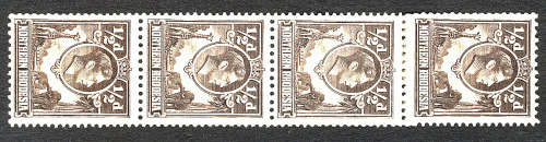 Northern Rhodesia. 1938-52 ½d Coil strip with paper join. U/M