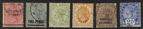 Natal 1885-91. SACC.100-106. Used