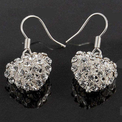 ***STUNNING!!*** Glamorous 925 Sterling Silver Heart Earrings - PRETTY!!!