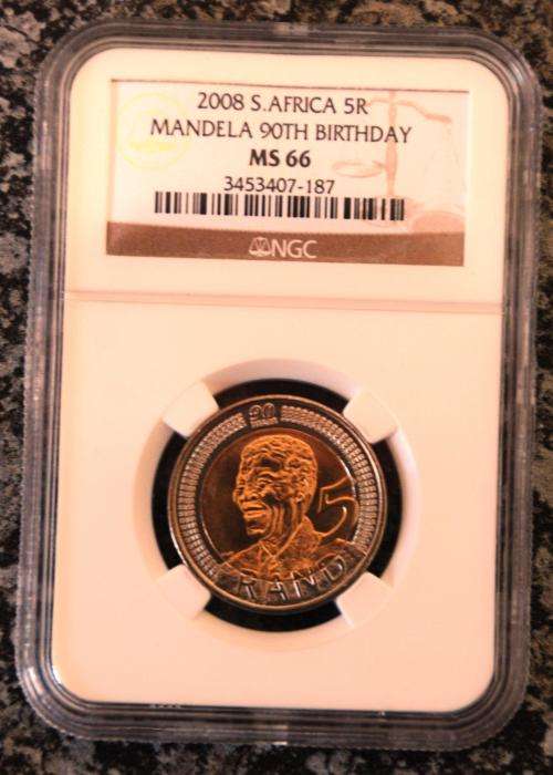 WOW - 2008 S.Africa 5R Mandela 90th Birthday - NGC Graded - MS66
