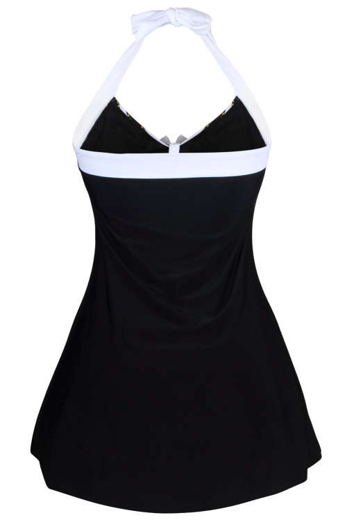 Black White Stripes One-piece Swimdress. SIZE S-XXXL!