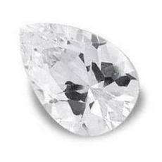 CUBIC ZIRCONIUM DIAMOND WHITE PEAR SHAPE FACET