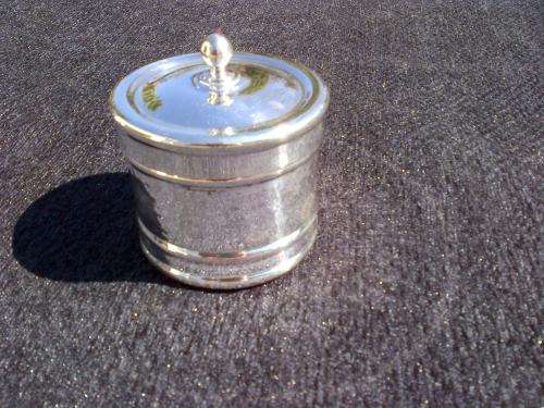 Vintage collectable Silver SPC Louis siver Plate Canister with lid