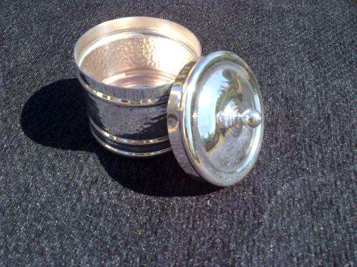 Vintage collectable Silver SPC Louis siver Plate Canister with lid
