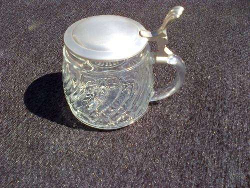 Vintage german beer mug, BMF with metal lid, made in Germay. For your bar or mancave.