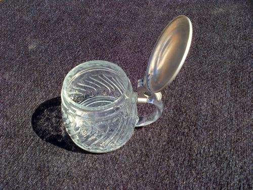 Vintage german beer mug, BMF with metal lid, made in Germay. For your bar or mancave.