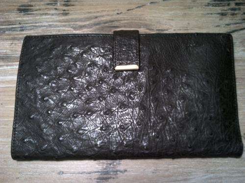 Vintage ladies  brown Ostrich leather Travel Passport Wallet