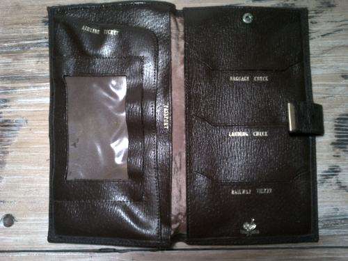 Vintage ladies  brown Ostrich leather Travel Passport Wallet